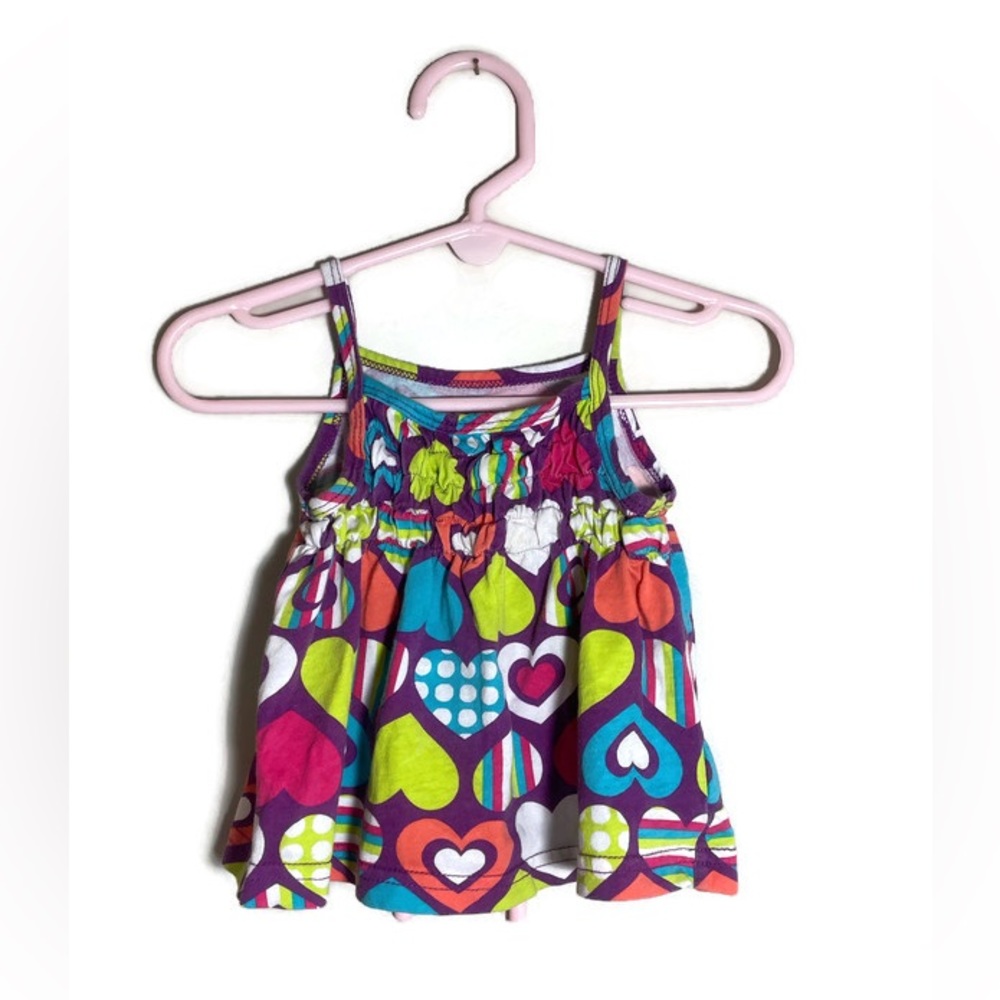 2/$10 Sale! Kids Korner Purple Tank Top and Shorts Set Size 9 Months - Picture 3 of 11